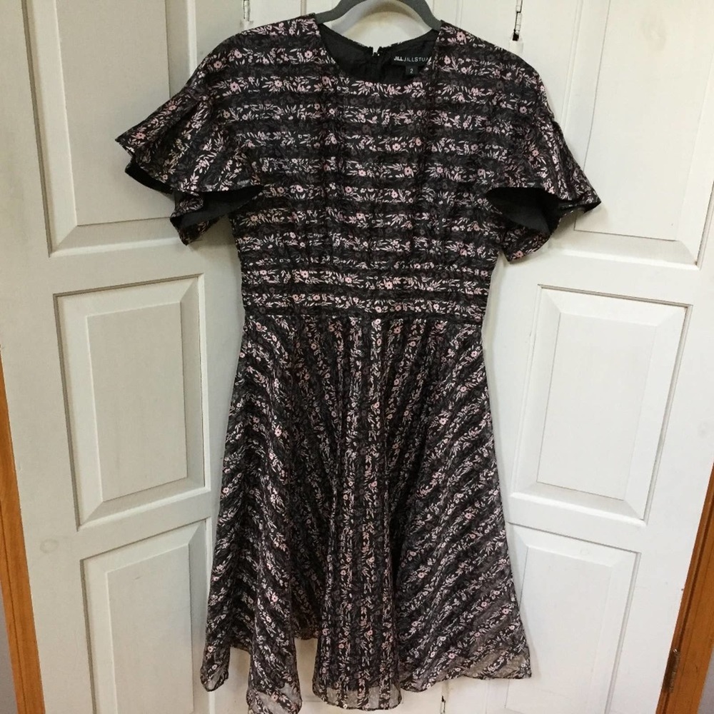 JILL Jill Stuart Black & Pink Floral Dress